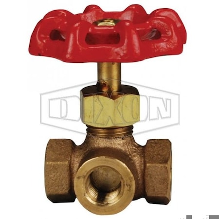 Dixon 3-Way Gauge Valve, 1/4 in, FNPT, Brass Body TWGV25